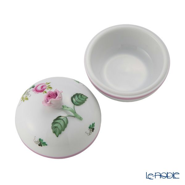 ヘレンド ウィーンのバラ ピンク 06033-0-09 ラウンドボックス（ローズ）