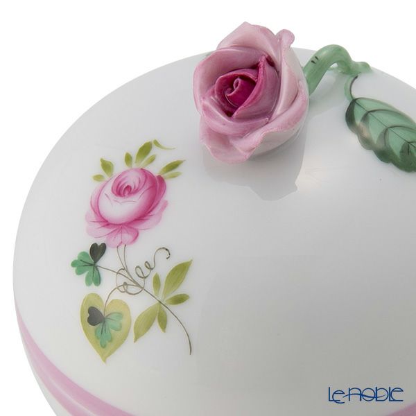 ヘレンド ウィーンのバラ ピンク 06033-0-09 ラウンドボックス（ローズ）