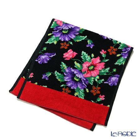 フェイラー ゲストタオル ポピー ブラック レッド 37×80cm