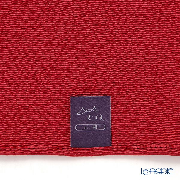 むす美 風呂敷 中巾正絹 うずらちりめん 色の歳時記 紅梅 45cm 30611-128 【桐箱入】