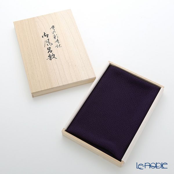 むす美 風呂敷 中巾正絹 うずらちりめん 色の歳時記 古代紫 45cm 30611-129 【桐箱入】