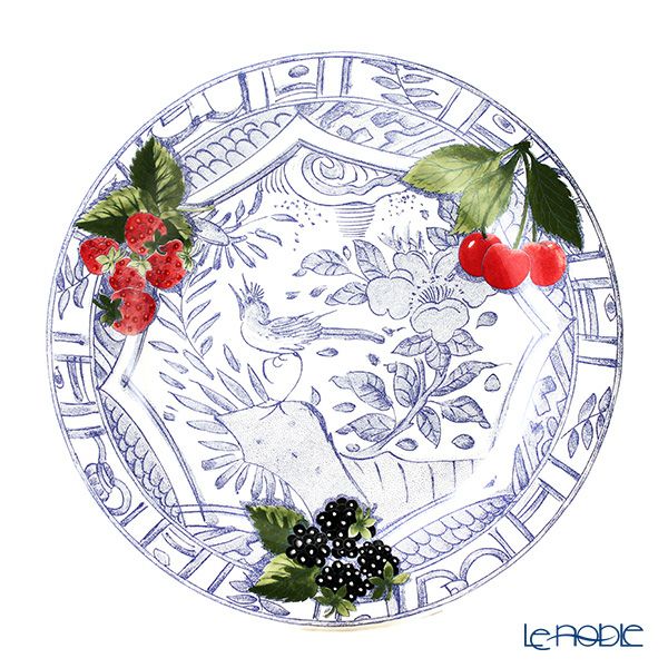 ジアン（Gien） オワゾブルー・フルーツ ディナープレート 27.4cm