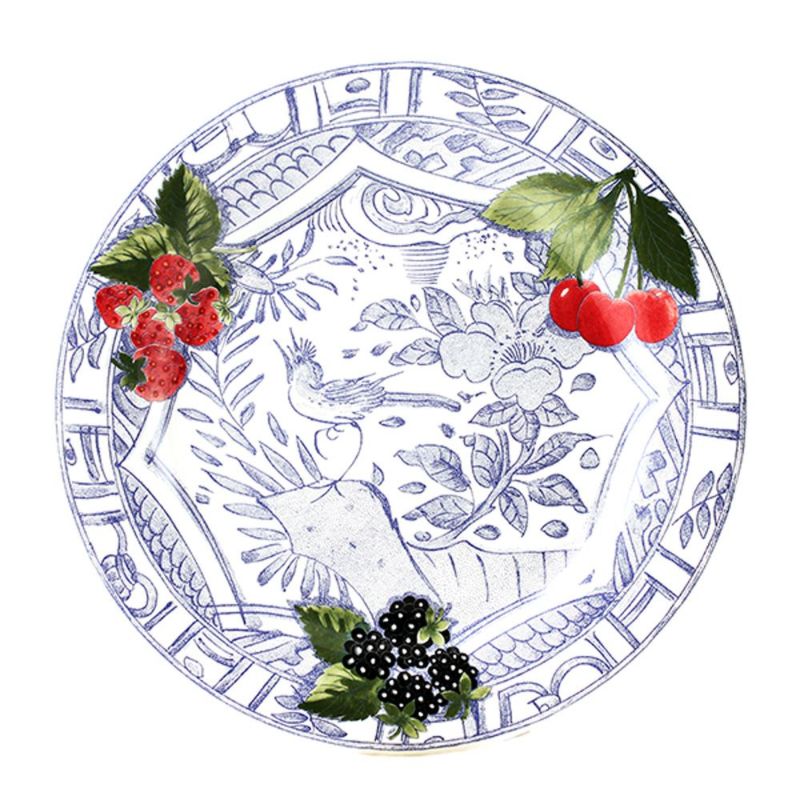 ジアン（Gien） オワゾブルー・フルーツ ディナープレート 27.4cm