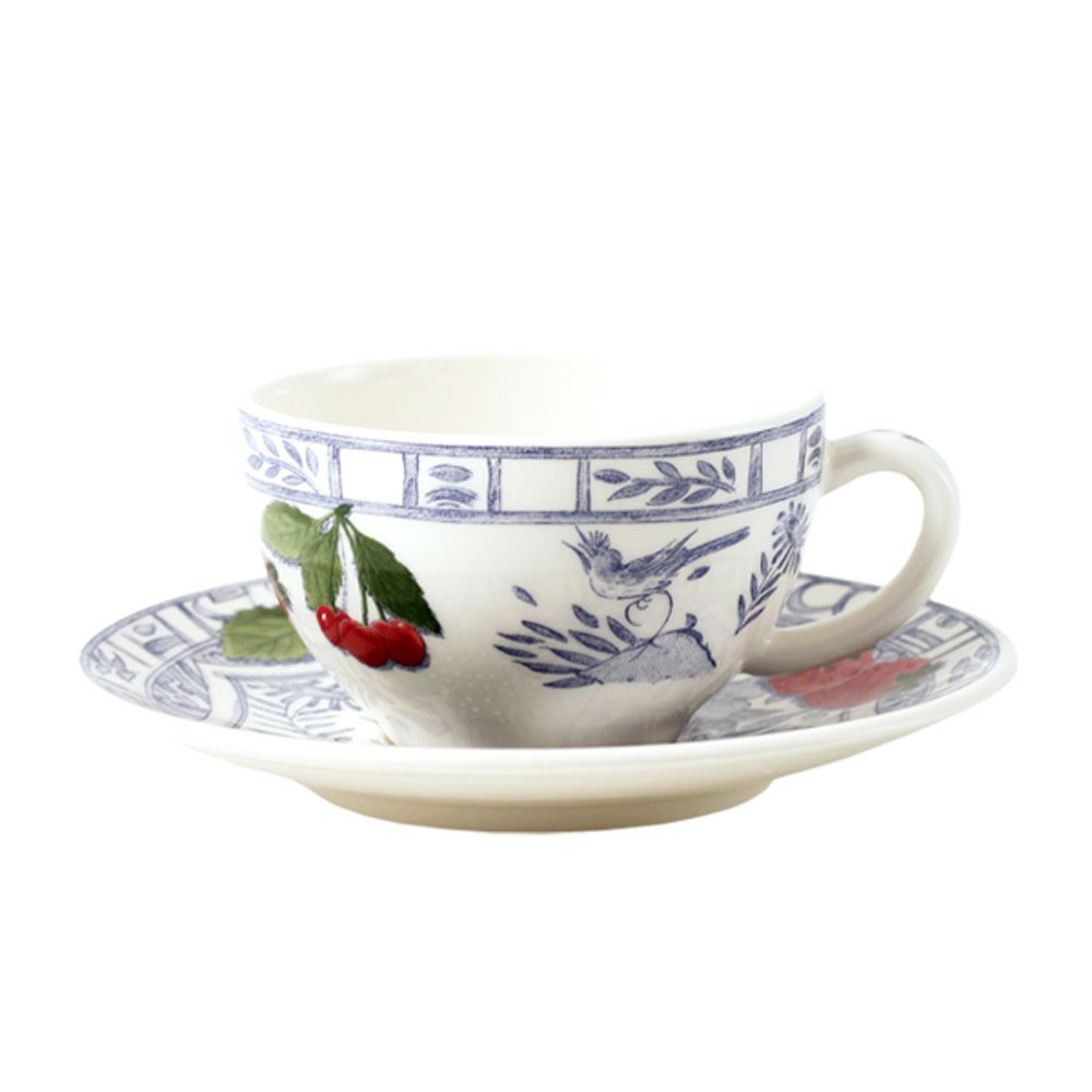 ジアン（Gien） オワゾブルー・フルーツ ティーカップ＆ソーサー 200ml