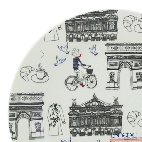 ジアン（Gien） サ・セ・パリ カナッペプレート 16.5cm 凱旋門・オペラ
