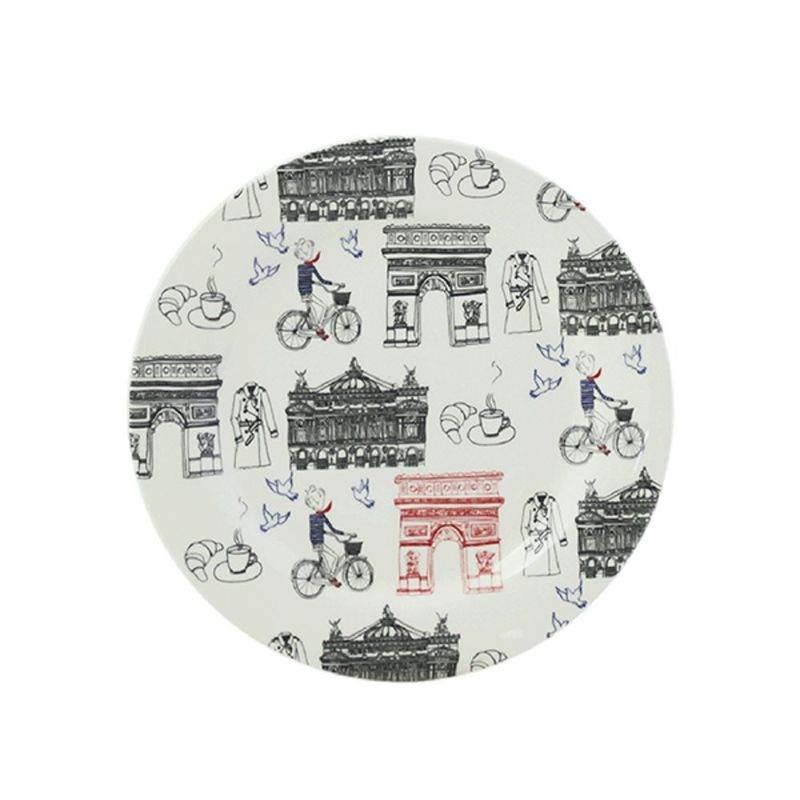 ジアン（Gien） サ・セ・パリ カナッペプレート 16.5cm 凱旋門・オペラ
