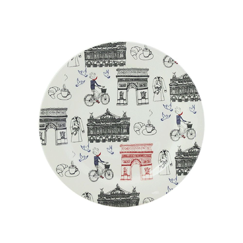 ジアン（Gien） サ・セ・パリ カナッペプレート 16.5cm 凱旋門・オペラ