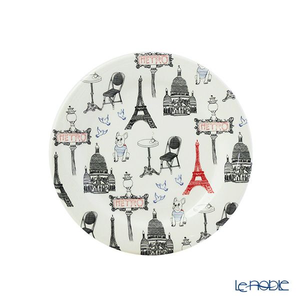 ジアン（Gien） サ・セ・パリ カナッペプレート 16.5cm エッフェル塔・サクレクール寺院