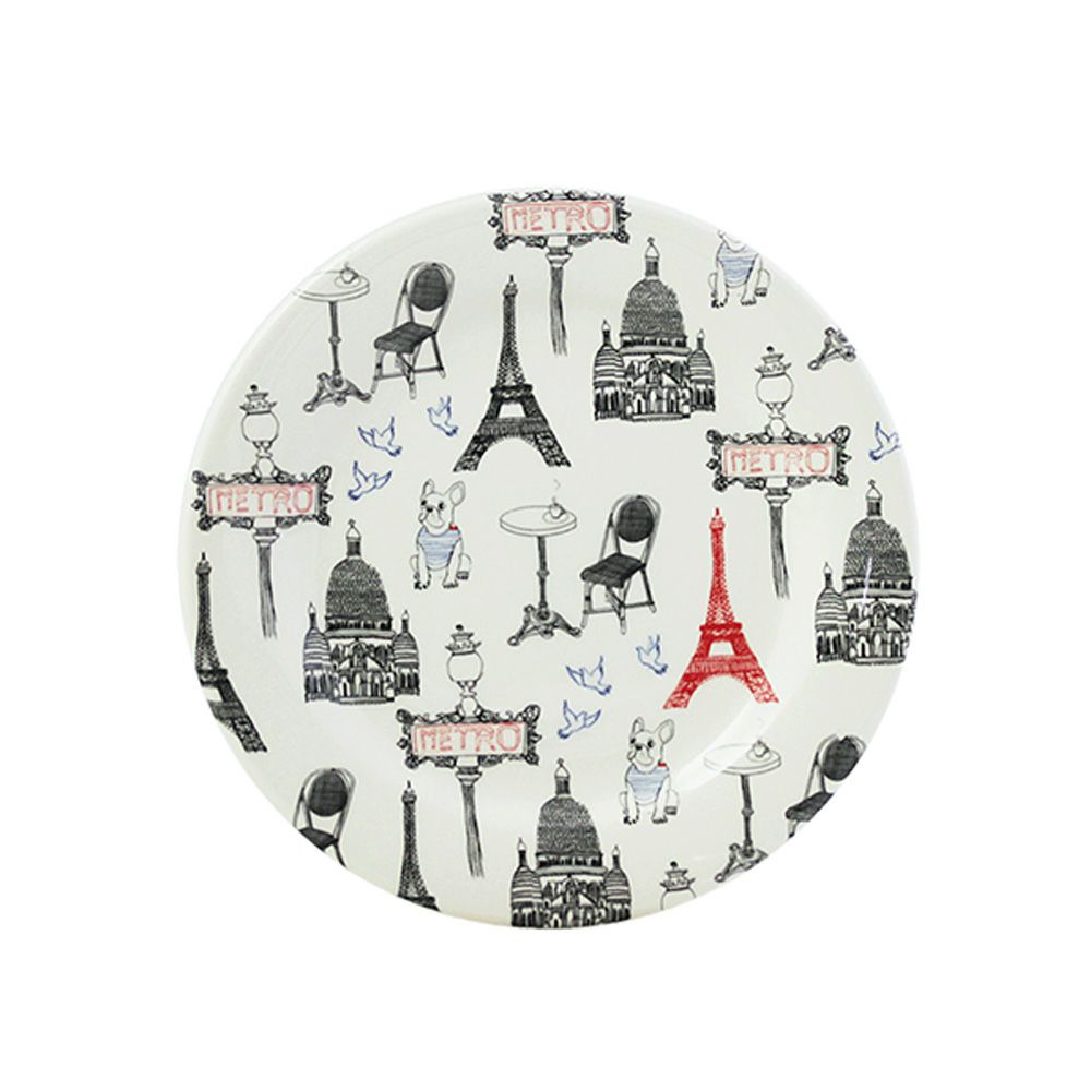 ジアン（Gien） サ・セ・パリ カナッペプレート 16.5cm エッフェル塔・サクレクール寺院