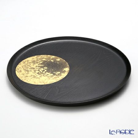 箔一 おぼろ月 トレイ 10寸（漆）A101-01001