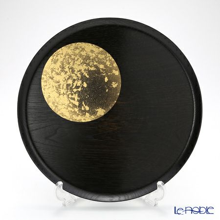 箔一 おぼろ月 トレイ 10寸（漆）A101-01001