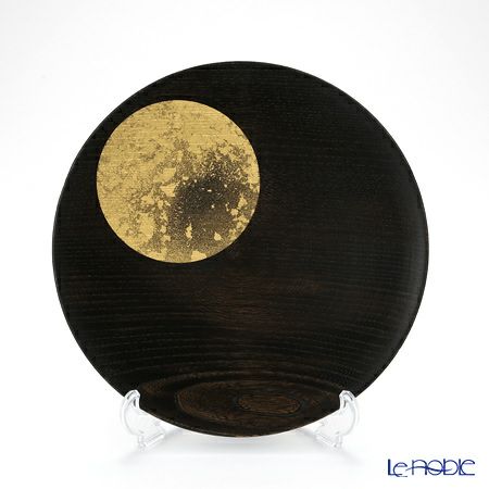 箔一 おぼろ月 プレート 8寸（漆）A101-01003
