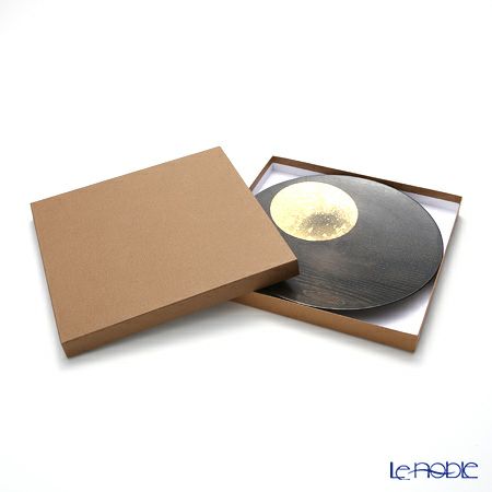 箔一 おぼろ月 プレート 8寸（漆）A101-01003