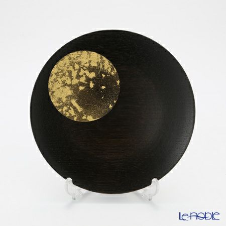 箔一 おぼろ月 プレート 6寸（漆）A101-01005