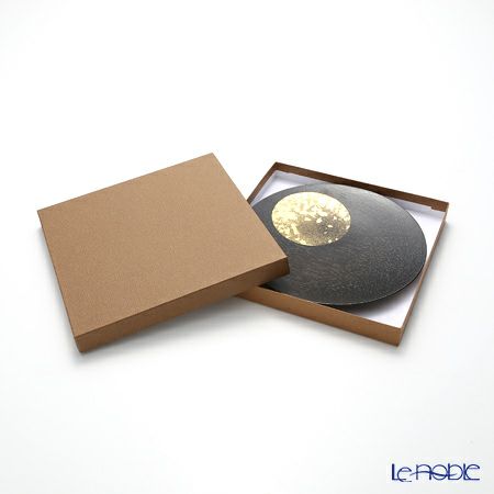 箔一 おぼろ月 プレート 6寸（漆）A101-01005