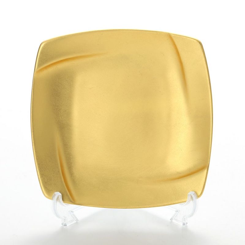 箔一 無垢 スクエア ケーキプレート 14×14cm A161-05002