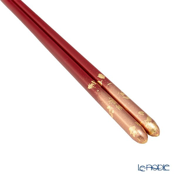 箔一 金の箸銀の箸 霞流し 茜・赤 23cm A211-09025