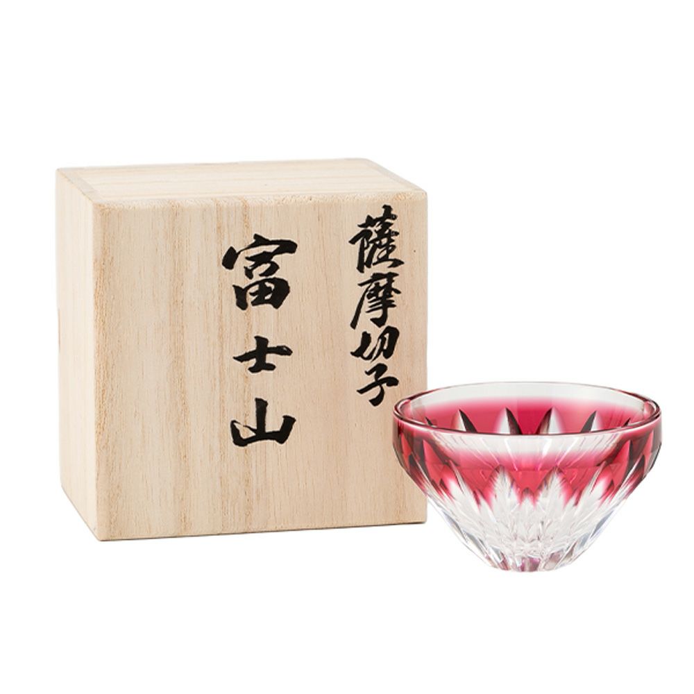 薩摩切子 富士盃 赤富士 金赤 20901 80ml