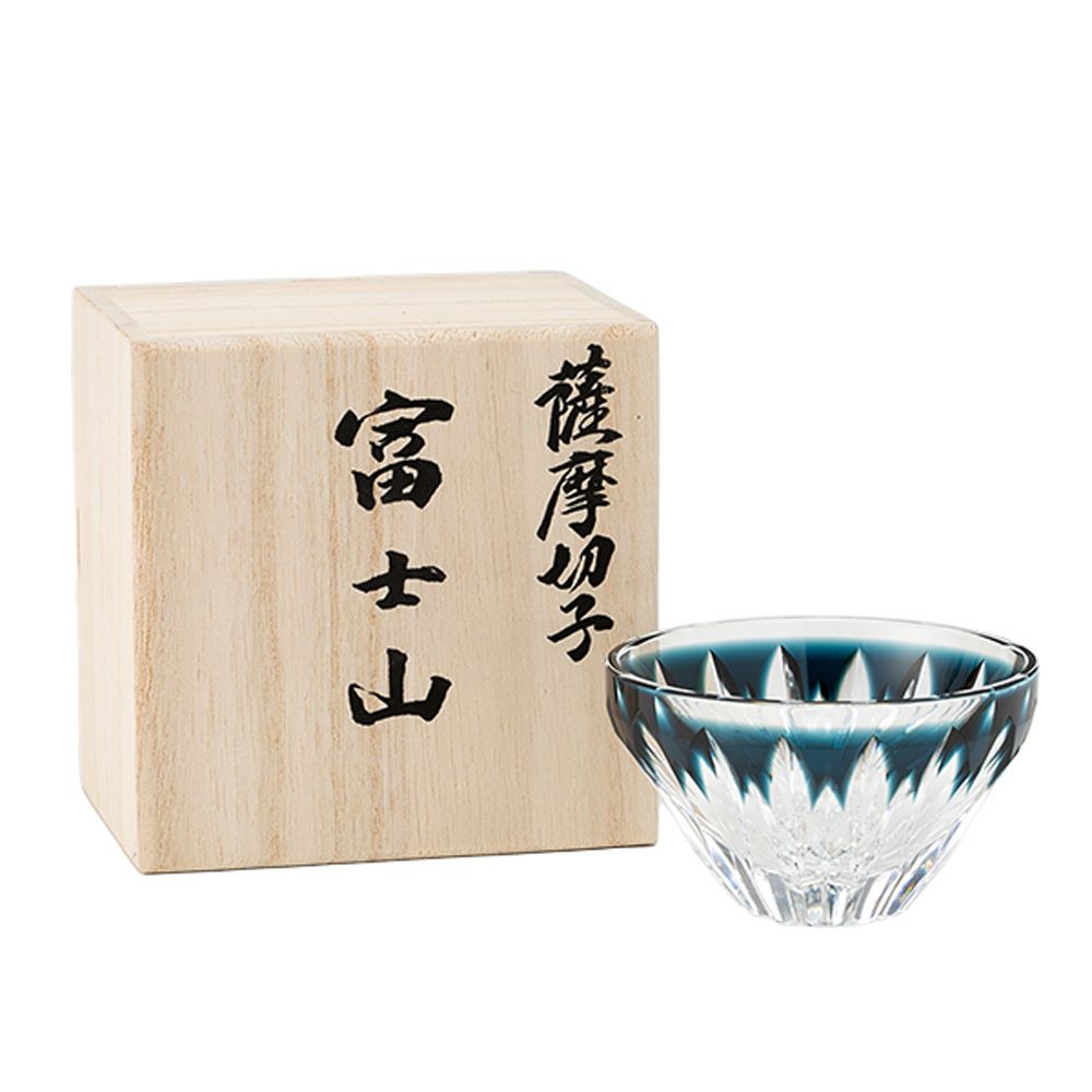 薩摩切子 富士盃 青富士 藍 20906 80ml