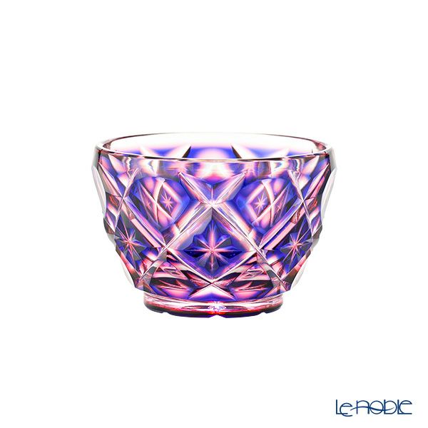 薩摩切子 ミニ猪口 二重被せ 紅藤（べにふじ） 60ml