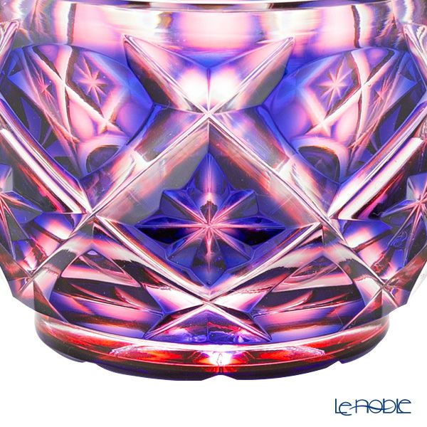 薩摩切子 ミニ猪口 二重被せ 紅藤（べにふじ） 60ml