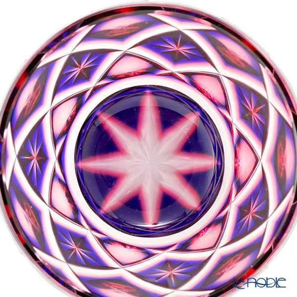 薩摩切子 ミニ猪口 二重被せ 紅藤（べにふじ） 60ml