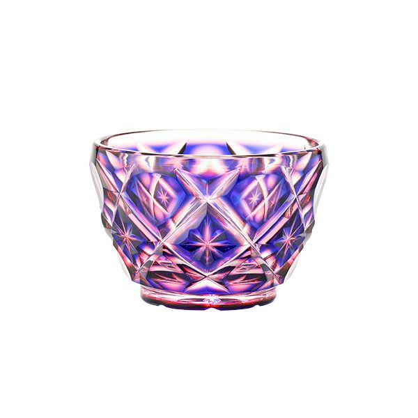 薩摩切子 ミニ猪口 二重被せ 紅藤（べにふじ） 60ml