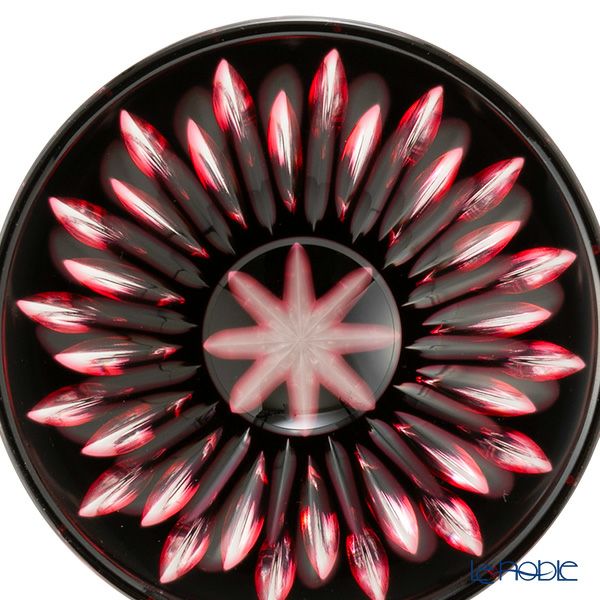 薩摩切子 桜島盃 二重被せ 黒／金赤 80ml