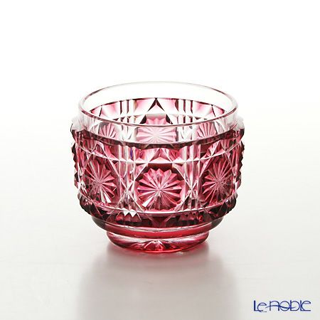 復元薩摩切子 猪口A／1101 八角籠目 金赤 | ブランド洋食器専門店ル