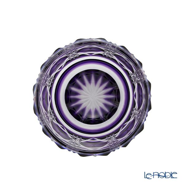 復元薩摩切子 猪口A／1102 八角籠目 紫