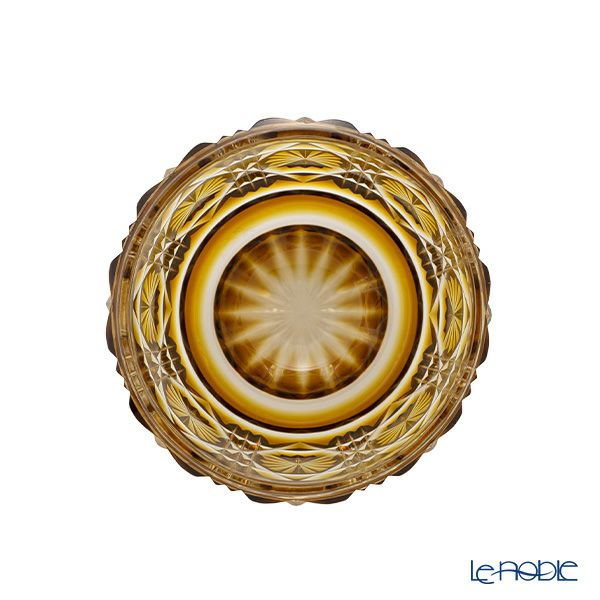 復元薩摩切子 猪口A／1104 八角籠目 黄