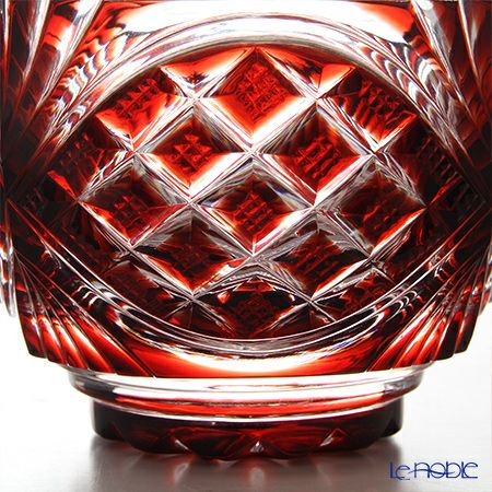 復元薩摩切子 小付鉢A 銅赤 輪結び紋 2103