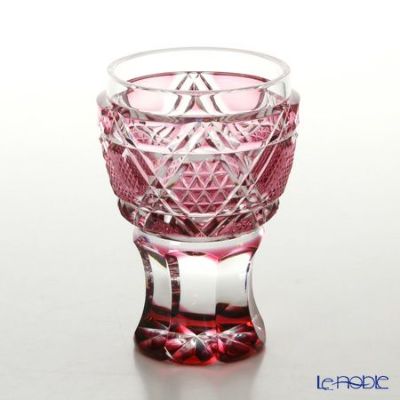 薩摩切子 馬上杯／20501 六角籠目に麻の葉小紋 金赤 | ブランド洋食器