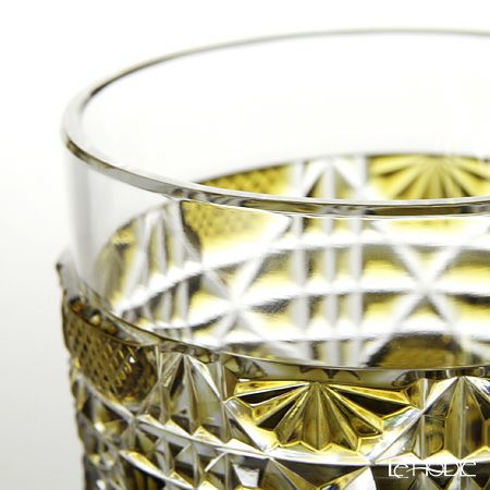 薩摩切子 タンブラー／22004 八角籠目 黄