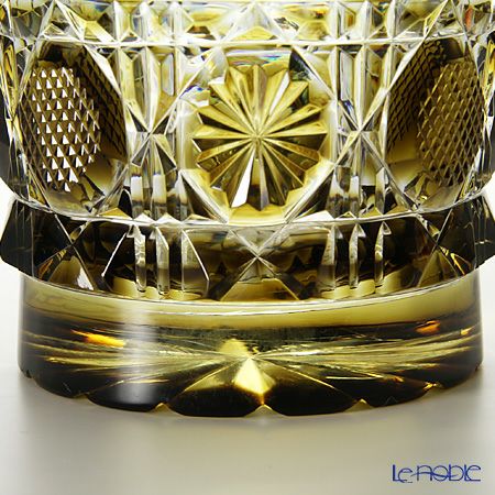 薩摩切子 タンブラー／22004 八角籠目 黄