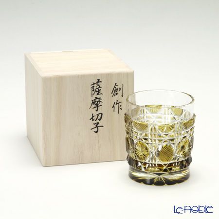 薩摩切子 タンブラー／22004 八角籠目 黄