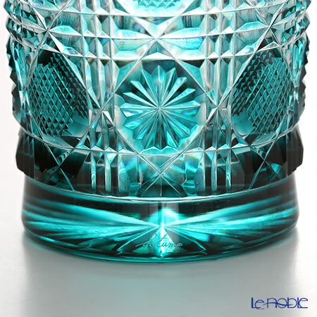 薩摩切子 タンブラー／22005 八角籠目 緑