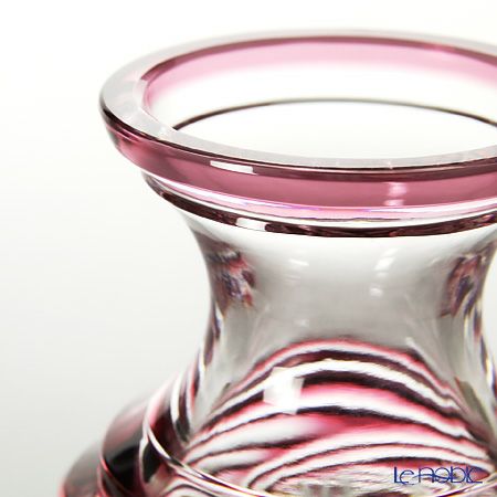 薩摩切子 徳利小A／27201 八角籠目 金赤