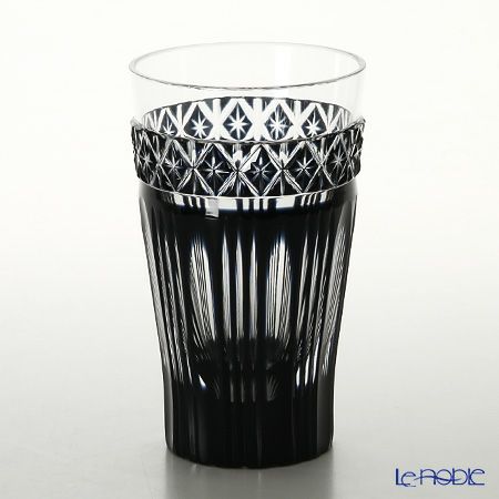 薩摩切子 ビアグラス／55108 黒切子