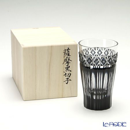 薩摩切子 ビアグラス／55108 黒切子