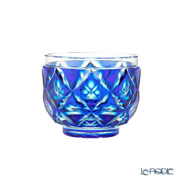 薩摩切子 猪口 二重被せ 翡翠（かわせみ） 100ml