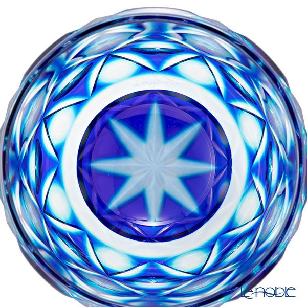 薩摩切子 猪口 二重被せ 翡翠（かわせみ） 100ml