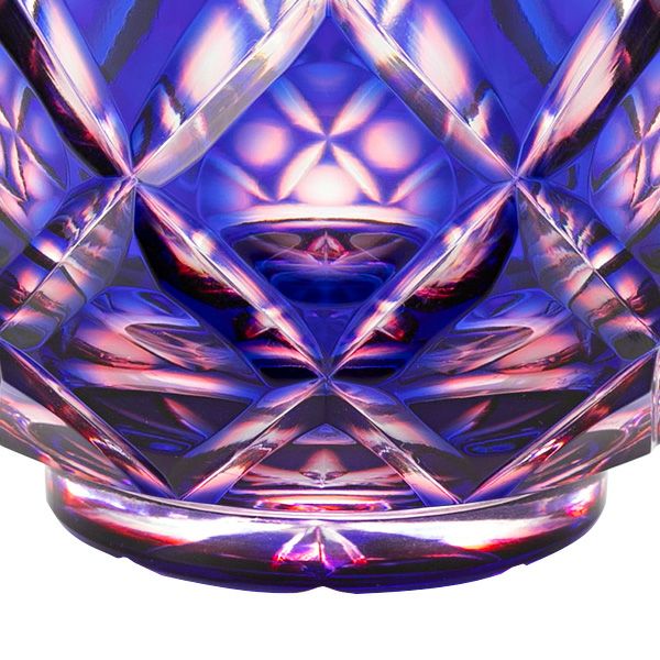 薩摩切子 猪口 二重被せ 紅藤（べにふじ） 100ml