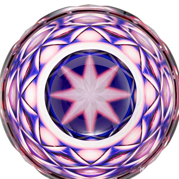 薩摩切子 猪口 二重被せ 紅藤（べにふじ） 100ml