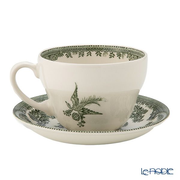 バーレイ グリーンアジアティックフェザンツ ブレックファーストカップ＆ソーサー 430ml