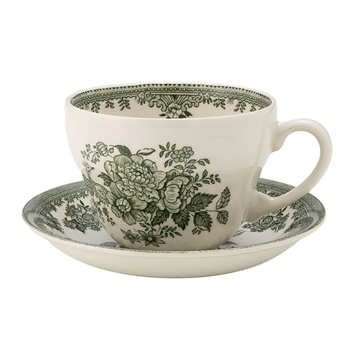 バーレイ グリーンアジアティックフェザンツ ブレックファーストカップ＆ソーサー 430ml