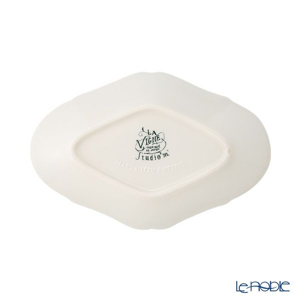 マルミツポテリ スタジオエム ヴィーニュ オーバルプレート S ブルー 19×13cm