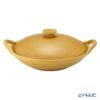 マルミツポテリ スタジオエム フントス 浅鍋 1400ml マスタード 直火可能・IH不可
