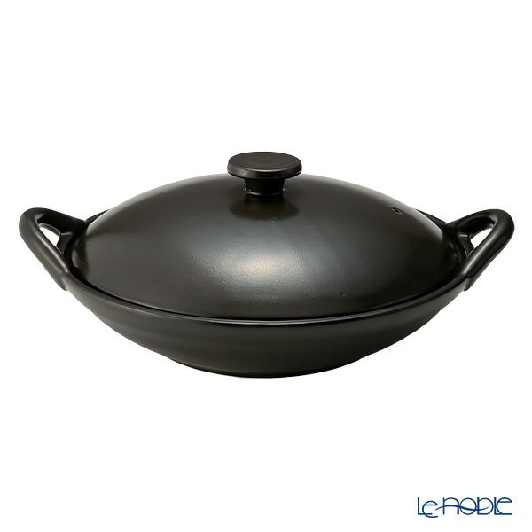 マルミツポテリ スタジオエム フントス 浅鍋 1400ml 黒 直火可能・IH不可