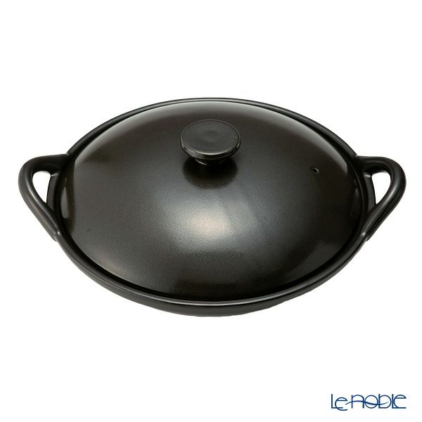 マルミツポテリ スタジオエム フントス 浅鍋 1400ml 黒 直火可能・IH不可